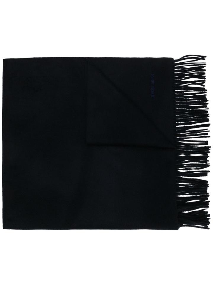 Giorgio Armani Knitted Cashmere Scarf - Blue