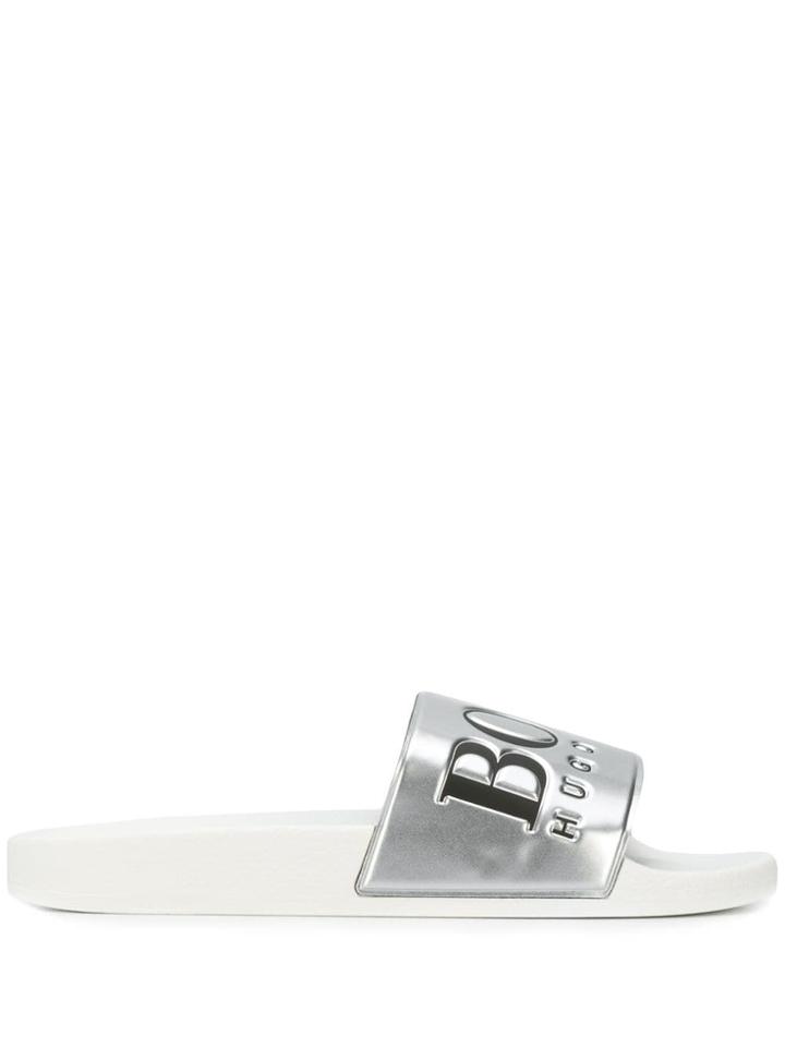 Boss Hugo Boss Logo Pool Slides - Silver