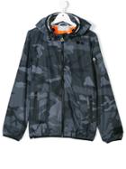Diadora Junior Camouflage Print Hooded Jacket - Grey