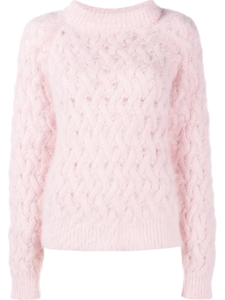 Balmain Cable Knit Jumper, Women's, Size: 40, Pink/purple, Polyamide/angora