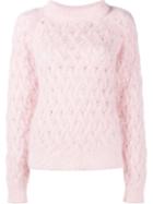 Balmain Cable Knit Jumper, Women's, Size: 40, Pink/purple, Polyamide/angora