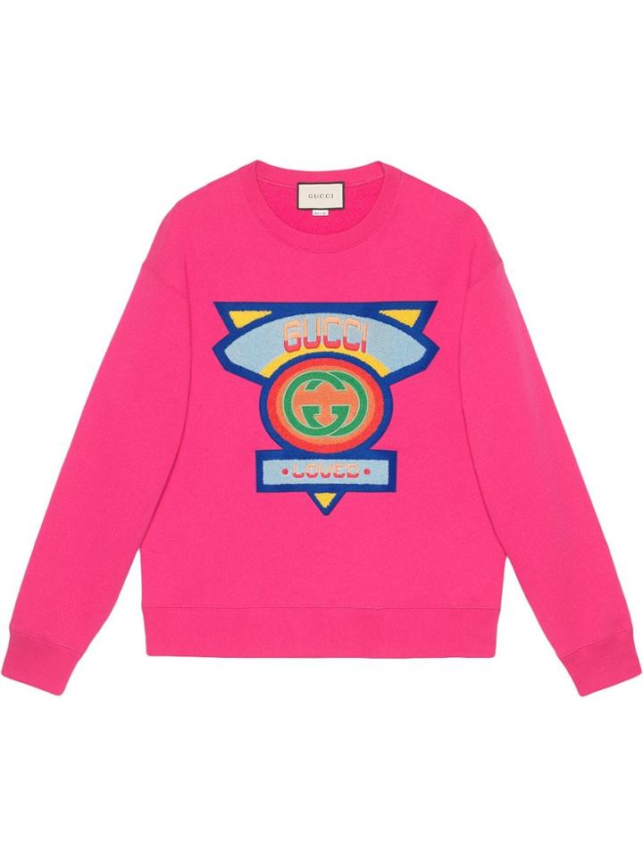 Gucci Sweatshirt With Gucci '80s Patch - Pink & Purple