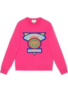 Gucci Sweatshirt With Gucci '80s Patch - Pink & Purple