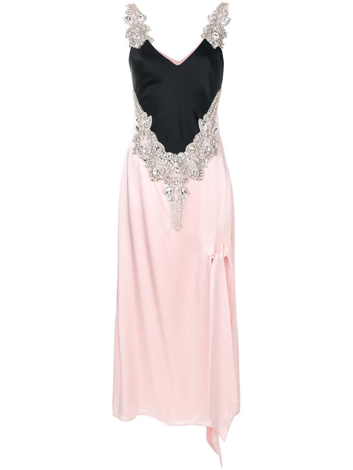 Christopher Kane Diamond Satin Cami Dress - Pink & Purple