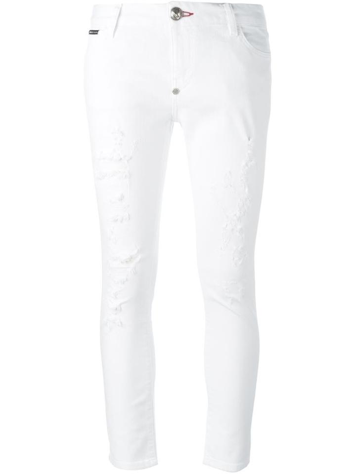 Philipp Plein 'democratic' Jeans, Women's, Size: 30, White, Cotton/spandex/elastane