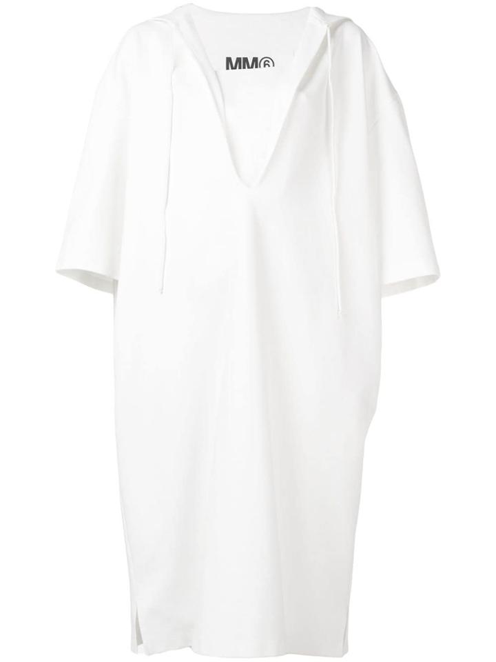 Mm6 Maison Margiela Drawstring Hood Dress - White
