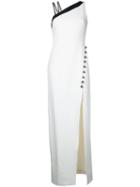 David Koma Asymmetric Shoulders Long Dress, Women's, Size: 10, White, Spandex/elastane/acetate/viscose