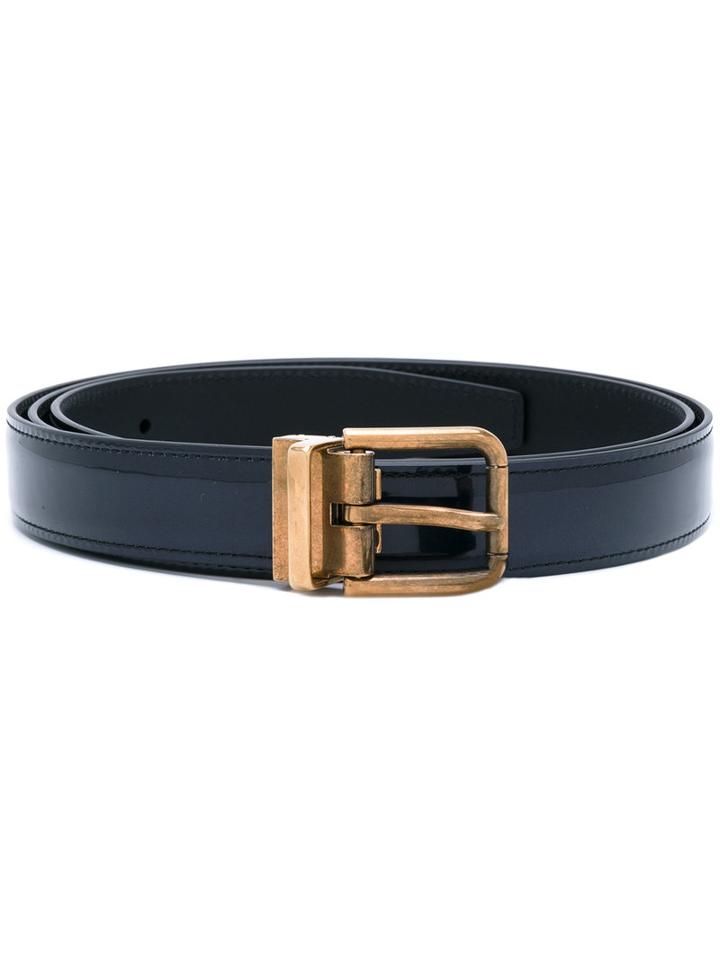 Dolce & Gabbana - Gold Buckle Belt - Men - Calf Leather - 110, Blue, Calf Leather