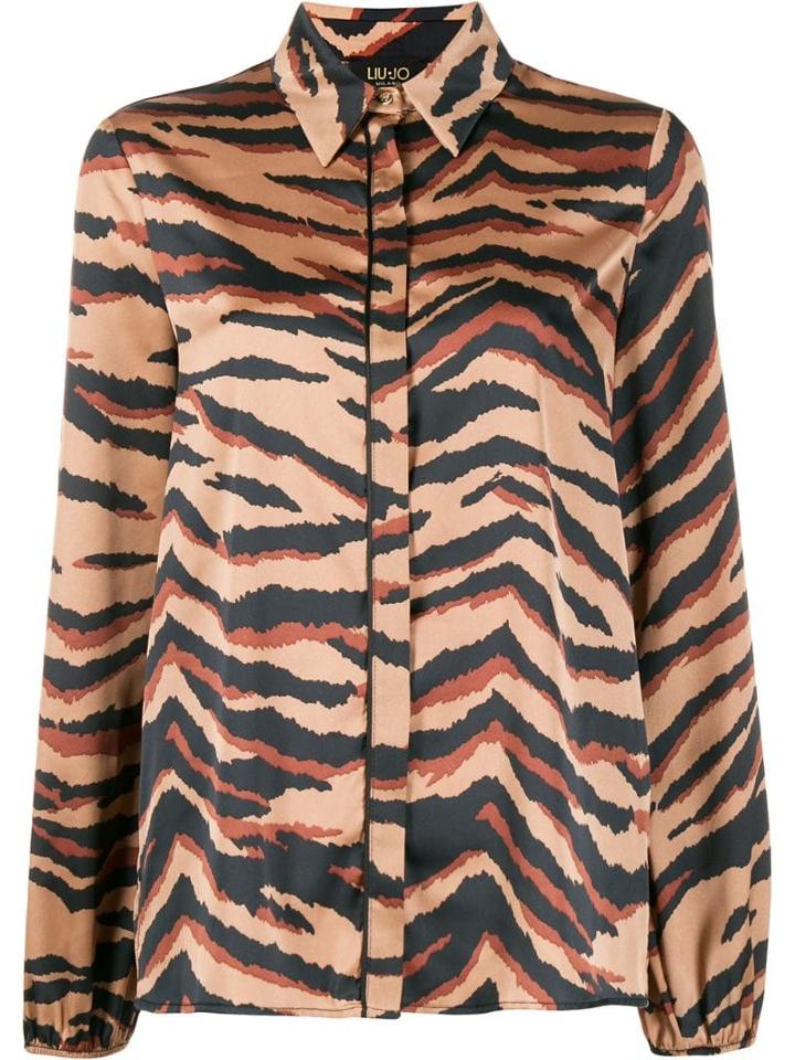 Liu Jo Tiger Print Shirt - Brown