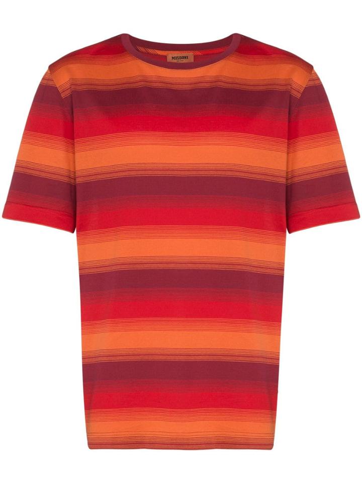 Missoni Stripe Pattern T-shirt - Red