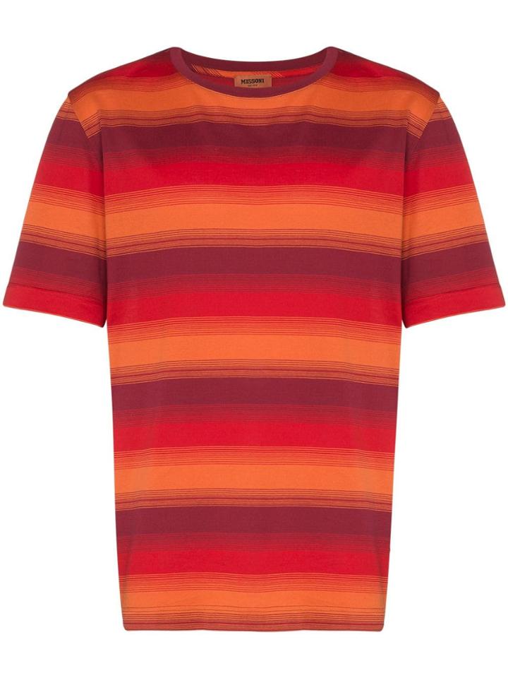 Missoni Stripe Pattern T-shirt - Red