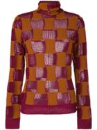 Marni Patchwork Roll Neck Top - Brown