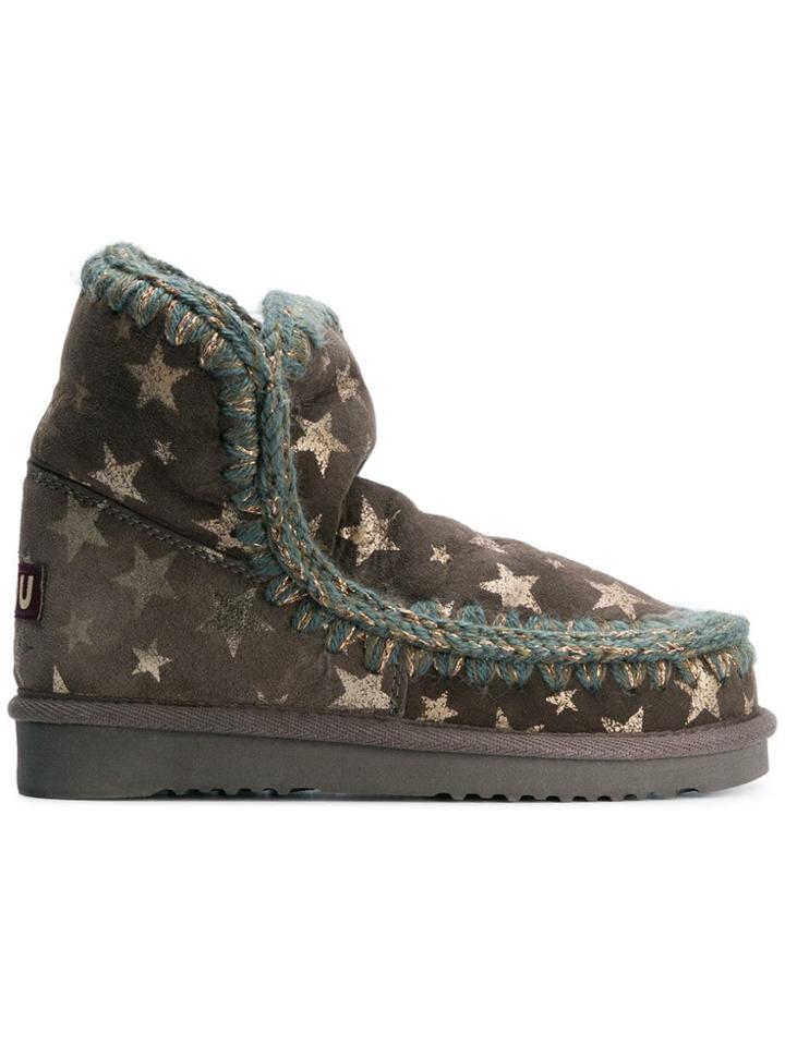 Mou Star Print Boots - Green