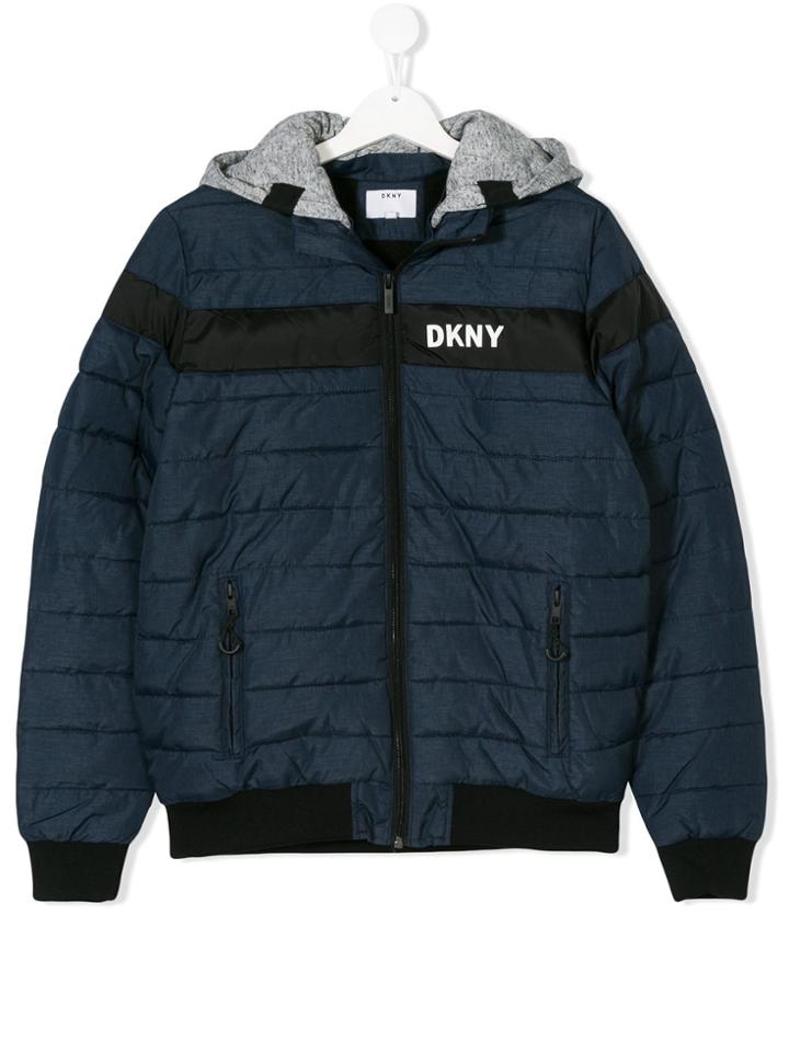 Dkny Kids Logo Padded Jacket - Blue