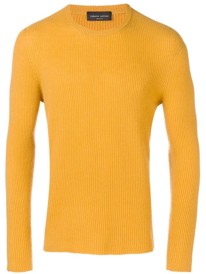 Nuur Ribbed Knit Sweater - Yellow & Orange