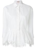 Alaïa Gathered Waist Shirt, Women's, Size: 38, White, Cotton