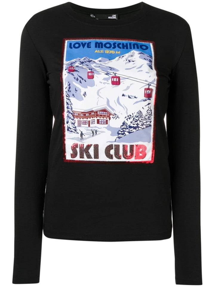 Love Moschino Ski Patch Sweatshirt - Black