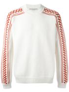 Stella Mccartney Pattern Sleeve Knitted Jumper, Men's, Size: Large, White, Cotton/virgin Wool