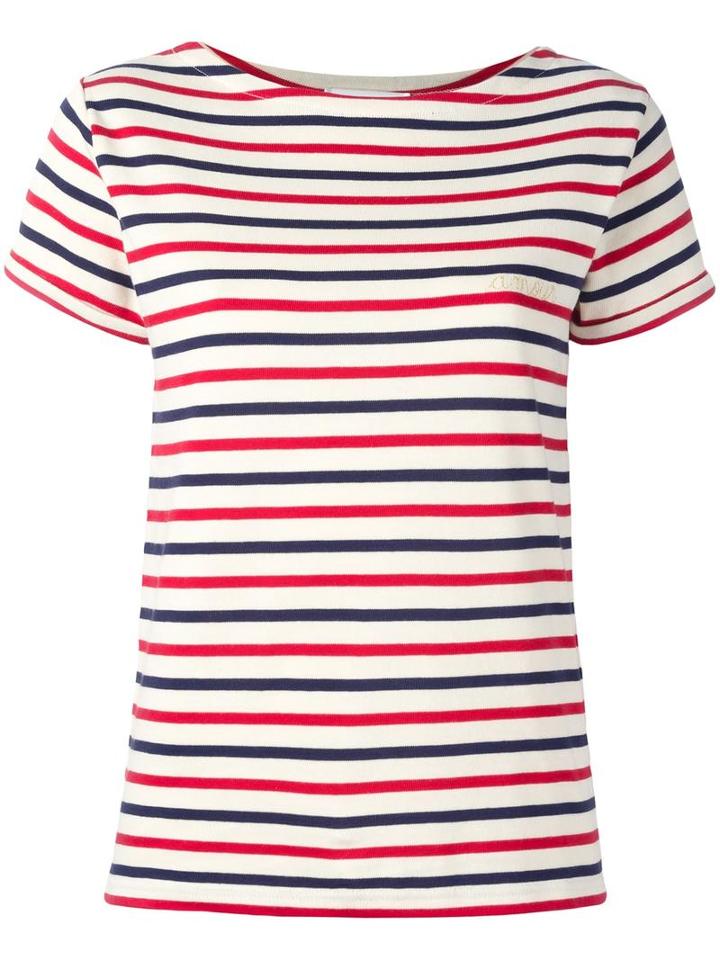 Maison Labiche Striped T-shirt, Women's, Size: Medium, Red, Cotton