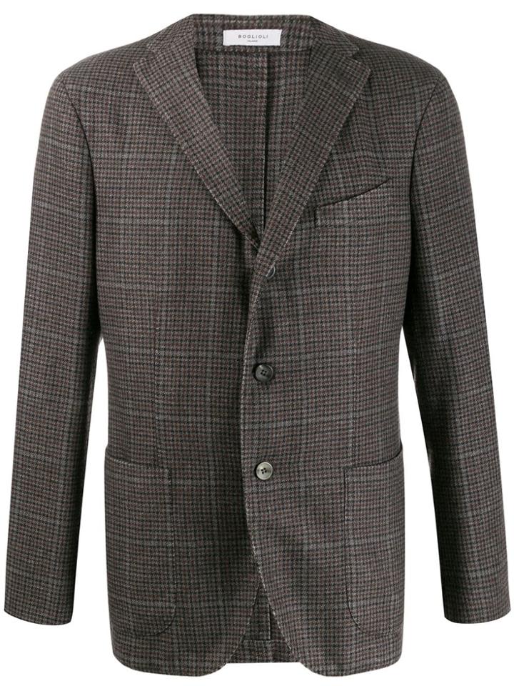 Boglioli Checked Pattern Blazer - Brown