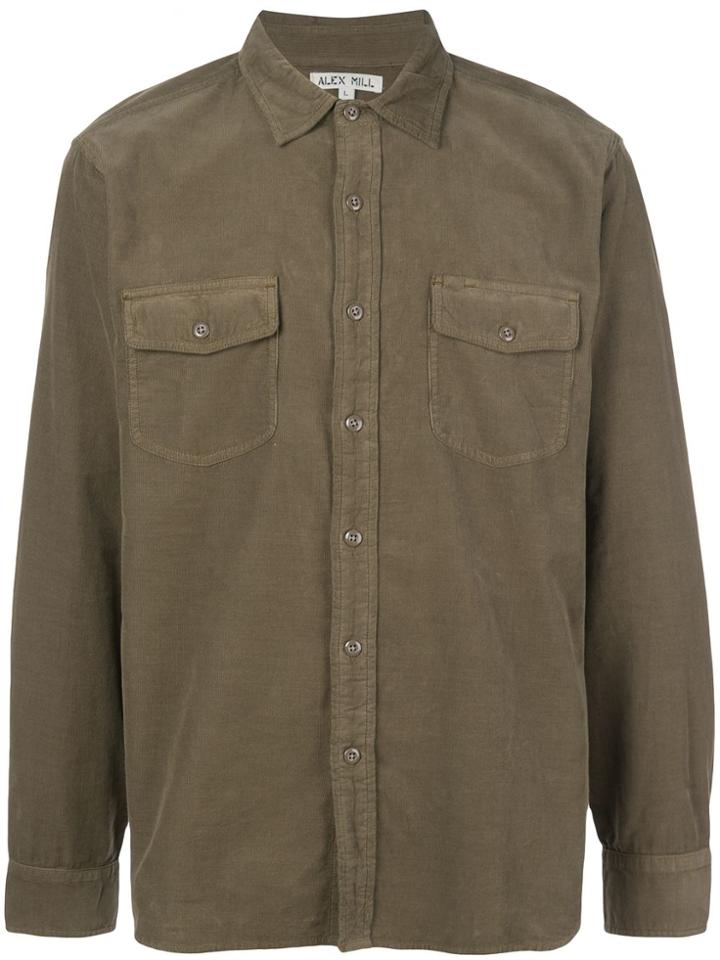 Alex Mill Ribbed Button-up Shirt - Green