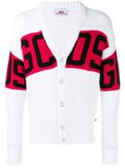 Gcds Logo Intarsia Cardigan - White