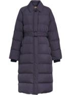 Burberry Belted Long Down-filled Puffer Coat - Blue
