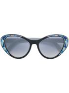 Prada Eyewear Mosaic-detail Cat-eye Sunglasses - Black