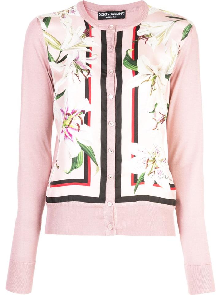 Dolce & Gabbana Floral-panelled Cardigan - Pink