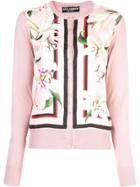 Dolce & Gabbana Floral-panelled Cardigan - Pink