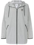 Adidas Patterned Trefoil Hooded Jacket - White