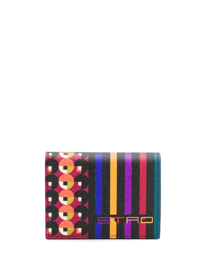Etro Striped Snap Wallet - Black