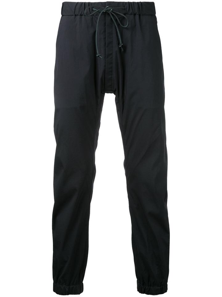 Kazuyuki Kumagai - Drawstring Cropped Track Pants - Men - Nylon/polyester - 2, Black, Nylon/polyester