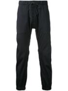 Kazuyuki Kumagai - Drawstring Cropped Track Pants - Men - Nylon/polyester - 2, Black, Nylon/polyester