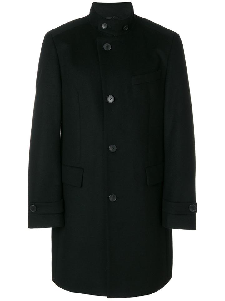 Boss Hugo Boss Mid-length Button Coat - Black