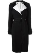 Theory Contrasting Lapel Coat, Women's, Size: Medium, Black, Triacetate/polyester
