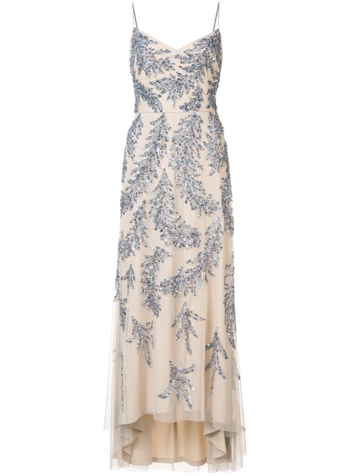 Aidan Mattox Sequin Embroidered Dress - Nude & Neutrals