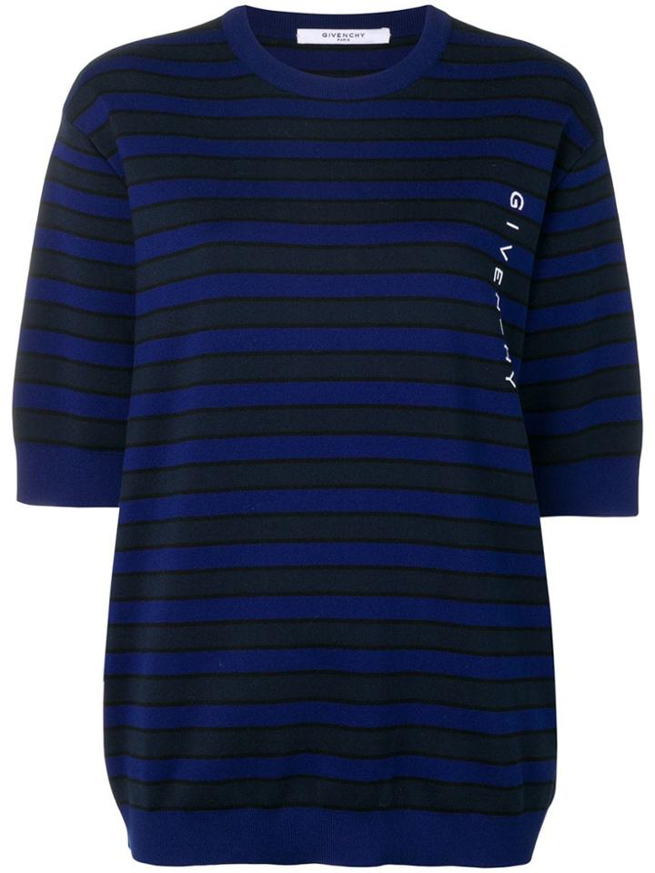 Givenchy Striped Knit T-shirt - Blue