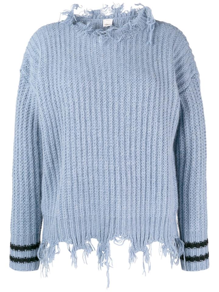 Pinko Garofano Frayed Jumper - Blue