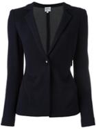 Armani Collezioni Single Button Blazer, Women's, Size: 40, Blue, Acrylic/polyamide/polyester/wool