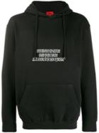 Pressure Text Print Hoodie - Black