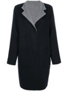 Manzoni 24 - Contrast Lapel Coat - Women - Wool/cashmere - 46, Blue, Wool/cashmere