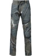 Palm Angels Leaf Print Trousers, Men's, Size: 54, Green, Cotton