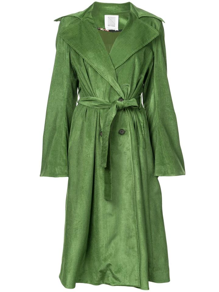 Rosie Assoulin Double Breasted Trench Coat - Green