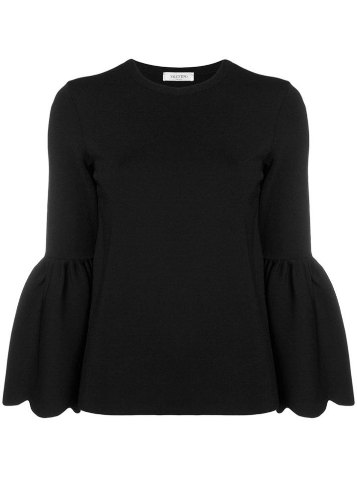 Valentino Bell Sleeved Top - Black