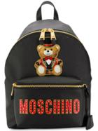 Moschino Logo Patch Backpack - Black