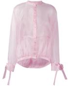 Antonio Berardi Sheer Shirt, Women's, Size: 48, Pink/purple, Silk