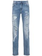 Dolce & Gabbana Distressed Slim Fit Jeans - Blue
