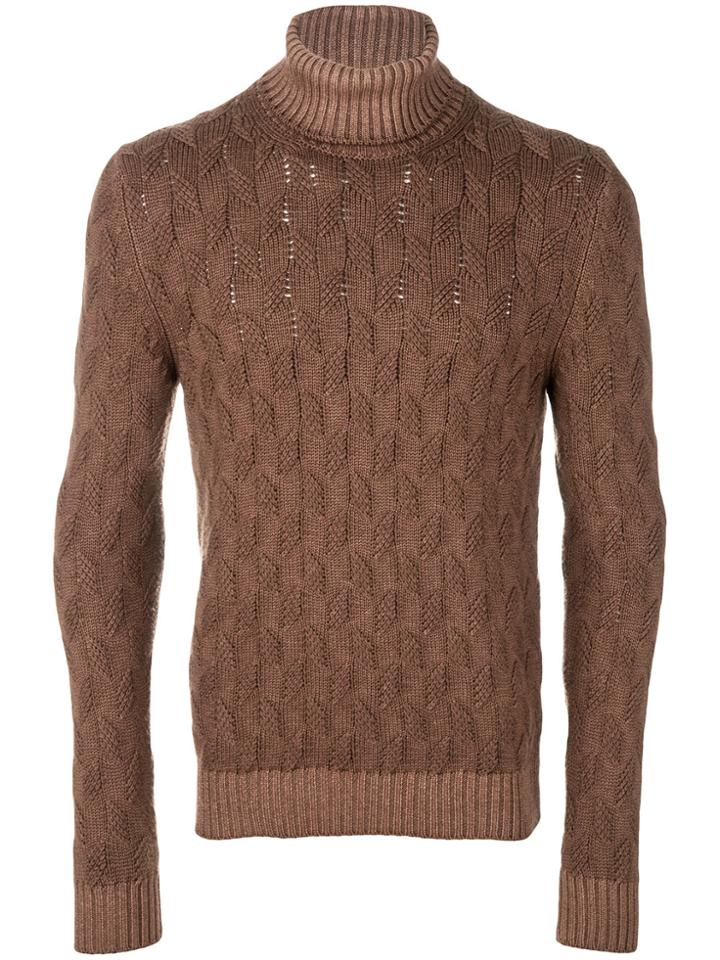 Tagliatore Turtleneck Knit Jumper - Brown