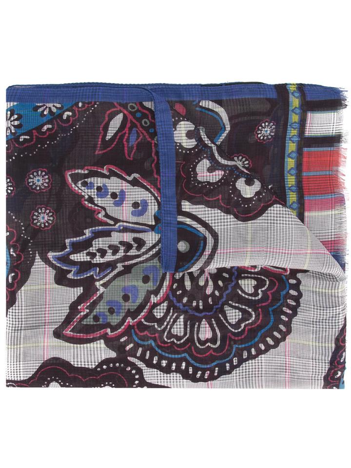Etro Delhy Scarf, Men's, Blue, Modal